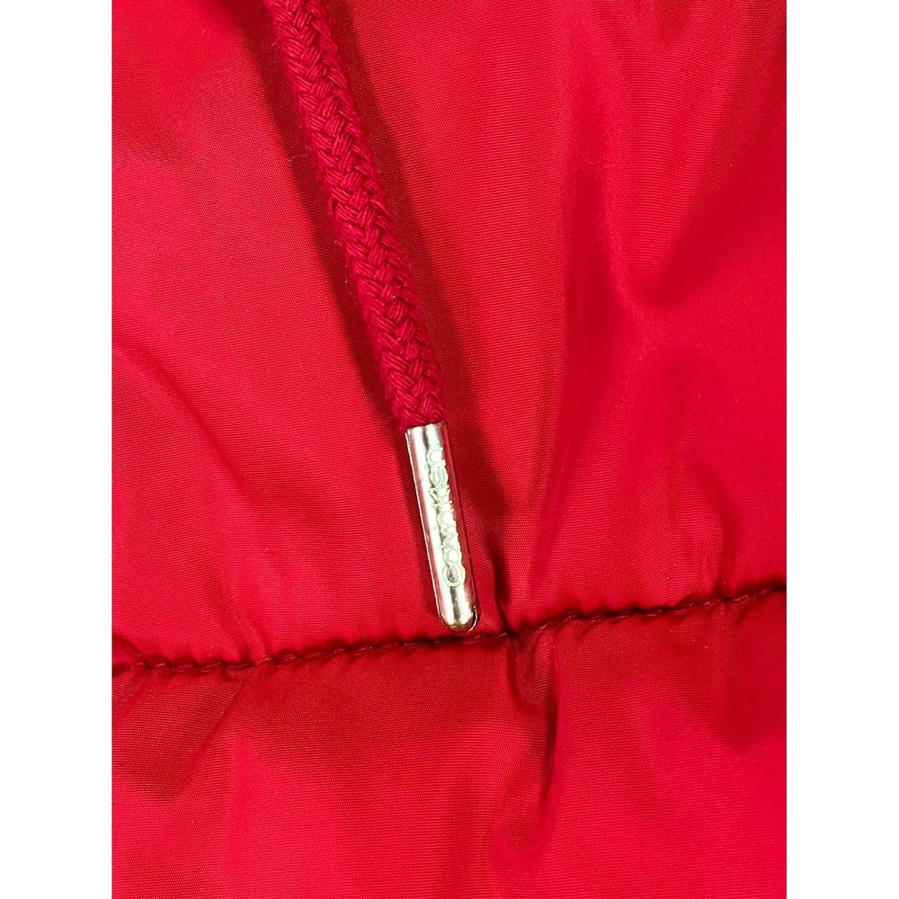 Calvin Klein Puffer Vest Womens Large Red Quilted Full Zip Gold Tone Hardware - Picture 5 of 11